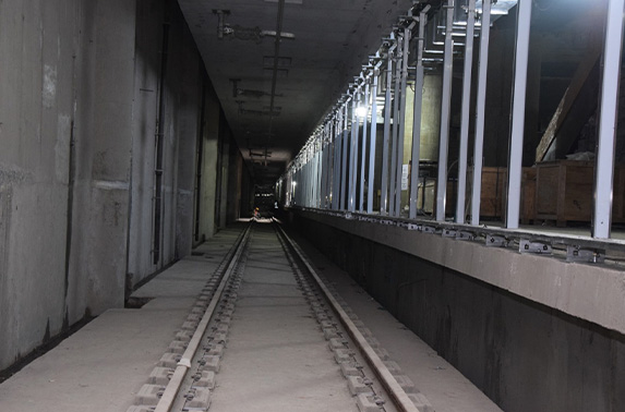 Work in progress at platform level of CSMIA T2 Metro Station